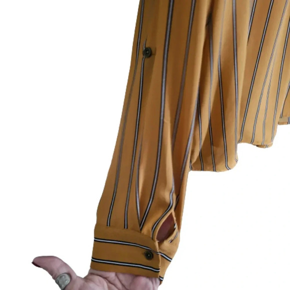 Maurices Striped Blouse Gold - Picture 5 of 8